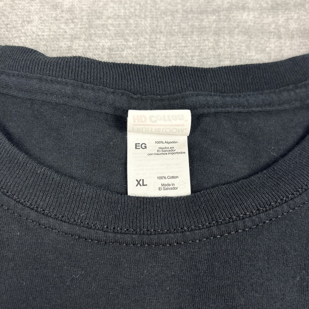 Fruit of the Loom HD Cotton T-Shirt XL Black Santa Rock Sleighin Crew Neck - Picture 3 of 7